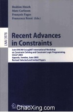 Lecture Notes in Artificial Intelligence 3978 Recent Advances in Cinstraints Joint ERCIM/CoLogNET In