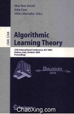 Lecture Notes in Artificial Intelligence 3244 Algorithmic Learning Theory 15th International Confere