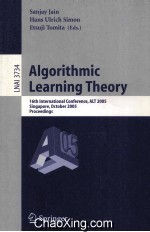 Lecture Notes in Artificial Intelligence 3734 Algorithmic Learning Theory 16th International Confere