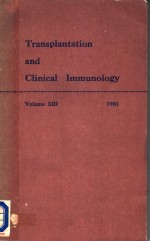 TRANSPLANTATION AND CLINICAL IMMUNOLOGY  VOLUME ⅩⅢ