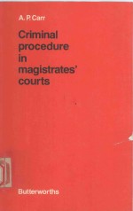 CRIMINAL POCEDURE IN MAGISTRATES'COURTS