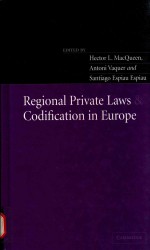 REGIONAL PRIVATE LAWS AND CODIFICATION IN EUROPE