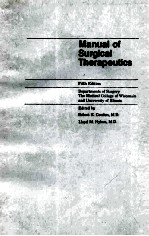 MANUAL OF SURGICAL THERAPEUTICS FIFTH EDITION