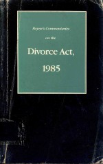 PAYNE'S COMMENTARIES ON THE DIVORCE ACT