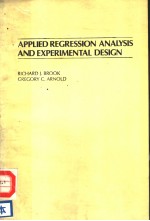 APPLIED REGRESSION ANALYSIS AND EXPERIMENTAL DESING