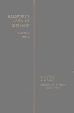 HALSBURY'S LAWS OF ENGLAND VOLUME 11(2)