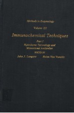 METHODS IN ENZYMOLOGY  VOLUME 121  IMMUNOCHEMICAL TECHNIQUES  PART I  HYBRIDOMA TECHNOLOGY AND MONOC