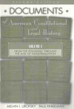 DOCUMENTS OF AMERICAN CONSTITUTIONAL AND LEGAL HISTORY VOLUME 1