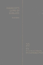 HALSBURY'S LAWS OF ENGLAND VOLUME 20