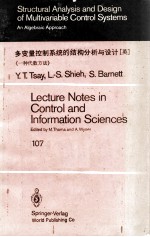 Lecture Notes in Control and Information Sciences 107 Structural Analysis and Design of Multivariabl