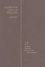 HALSBURY'S LAWS OF ENGLAND VOLUME 17