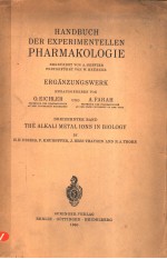 HANDBUCH DER EXPERIMENTELLEN PHARMAKOLOGIE