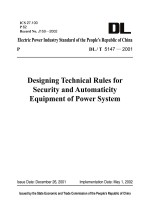 DL/T  5147-2001电力系统安全自动装置设计技术规定