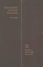 HALSBURY'S LAWS OF ENGLAND VOLUME 52