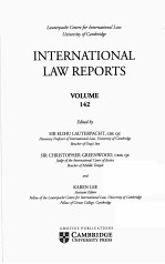 INTERNATIONAL LAW REPORTS VOLUME 142