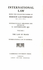 INTERNATIONAL LAW VOLUME 2  THE LAW OF PRACE  PART I