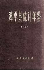 漳平县统计年鉴  1965