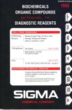 BIOCHEMICALS ORGANIC COMPOUNDS  DIAGNOSTIC REAGENTS  SIGMA