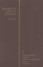 HALSBURY'S LAWS OF ENGLAND VOLUME I