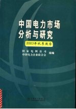 中国电力市场分析与研究  2003年秋季报告