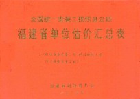 全国统一安装工程预算定额  福建省单位估价汇总表