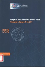 DISPUTE SETTLEMENT REPORTS 1998 VOLUME 1