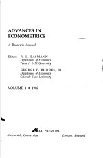 ADVANCES IN ECONOMETRICS A RESEARCH ANNUAL VOLUME 1 1982