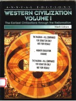 WESTERN CIVILIZATION VOLUME 1 THE EARLIEST CIVILIZATIONS THROUGH THE PEFORMATION  MINTH EDITION