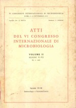 ATTI DEL VI CONGRESSO INTERNAZIIONALE DI MICROBIOLOGIA VOLUME II