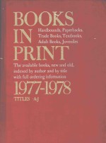 BOOKS IN PRINT 1977-1978 VOLUME 3