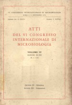 ATTI DEL VI CONGRESSO INTERNAZIIONALE DI MICROBIOLOGIA VOLUME IV