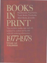 BOOKS IN PRINT 1977-1978 VOLUME 4