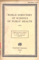 WORLD DIRECTORY OF SCHOOLS OF PUBLIC HEALTH