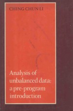 ANALYSIS OF UNBALANCED DATA A PRE PROGRAM INTRODUCTION