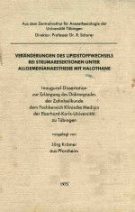 VERANDERUNGEN DES LIPIDSTOFFWECHSELS BEI STRUMARESEKTIONEN UNTER ALLGEMEINANAESTHESIE MIT HALOTHANE