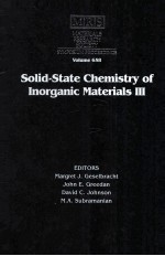 Solid-State Chemistry of Inorganic Materials III