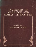 INVENTORY OF MARRIAGE AND FAMILY LITERATURE  VOLUME VI