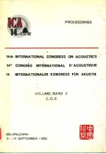 PROCEEDINGS 14TH INTERNATIONAL CONGRESS ON ACOUSTICS VOLUME/BAND 2 1992