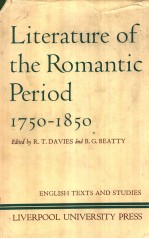 LITERATURE OF THE ROMANTIC PERIOD 1750-1850