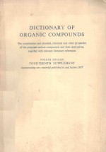 DICTIONARY OF ORGANIC COMPOUNDS FOURTH EDITION FOURTEENTH SUPPLEMENT