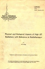 PHYSICAL AND BIOLOGICAL ASPECTS OF HIGH LET RADIATIONS WITH REFERENCE TO RADIOTHERAPY