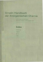 GMELIN HANDBUCH DER ANORGANISCHEN CHEMIE INDEX VOLUME 9