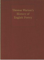 THOMAS WARTON'S HISTORY OF ENGLISH POETRY  VOLUME 1