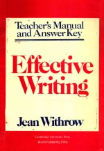 EEFFECTIVE WRITING TEACHER'S MANUAL AND ANSWER KEY