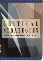 CRITICAL STRATEGIES FOR ACADEMIC WRITING