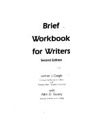 BRIEF WORKBOOK FOR WRITERS  SECOND EDITION