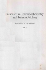 RESEARCH IN IMMUNOCHEMISTRY AND IMMUNOBIOLOGY VOL I