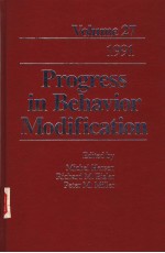 PROGRESS IN BEHAVIOR MODIFICATION  VOLUME 27