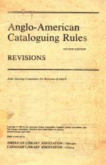 ANGLO AMERICAN CATAGUING RULES SECOND EDITION