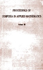 Proceedings of Symposia in Applied Mathematics Volume III Elasticity